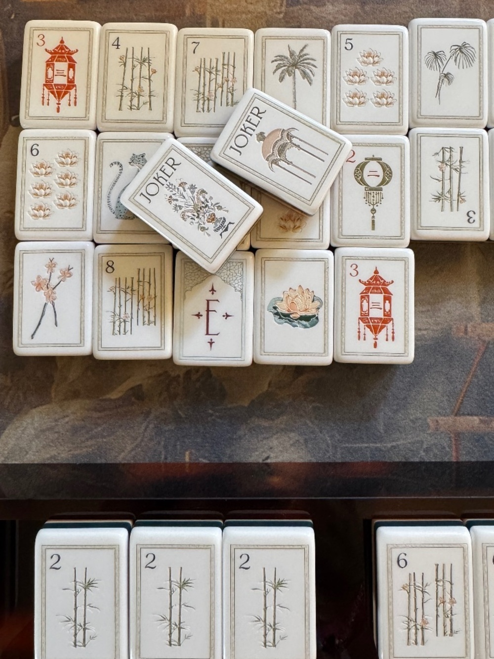 American Mahjong Tiles NEW, 7 day deliver: Featuring White Lotus as Dots.